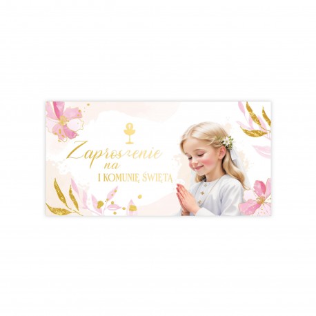 Zaproszenie na Pierwszą Komunię Świętą DL 50