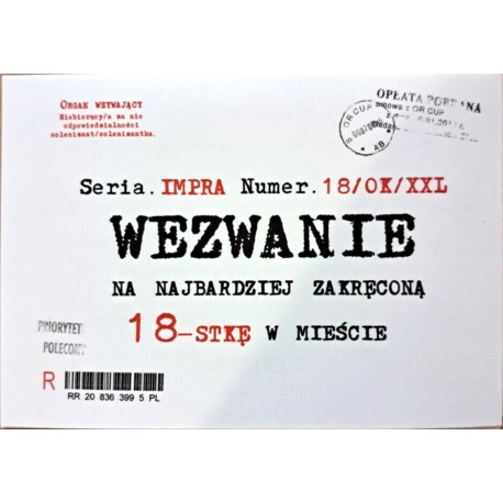 Zaproszenie na 18 urodziny UR 05